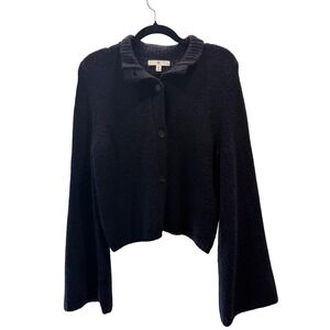 Banana Republic Merino Wool Bell Sleeve Cardigan Sweater Navy Blue Womens M